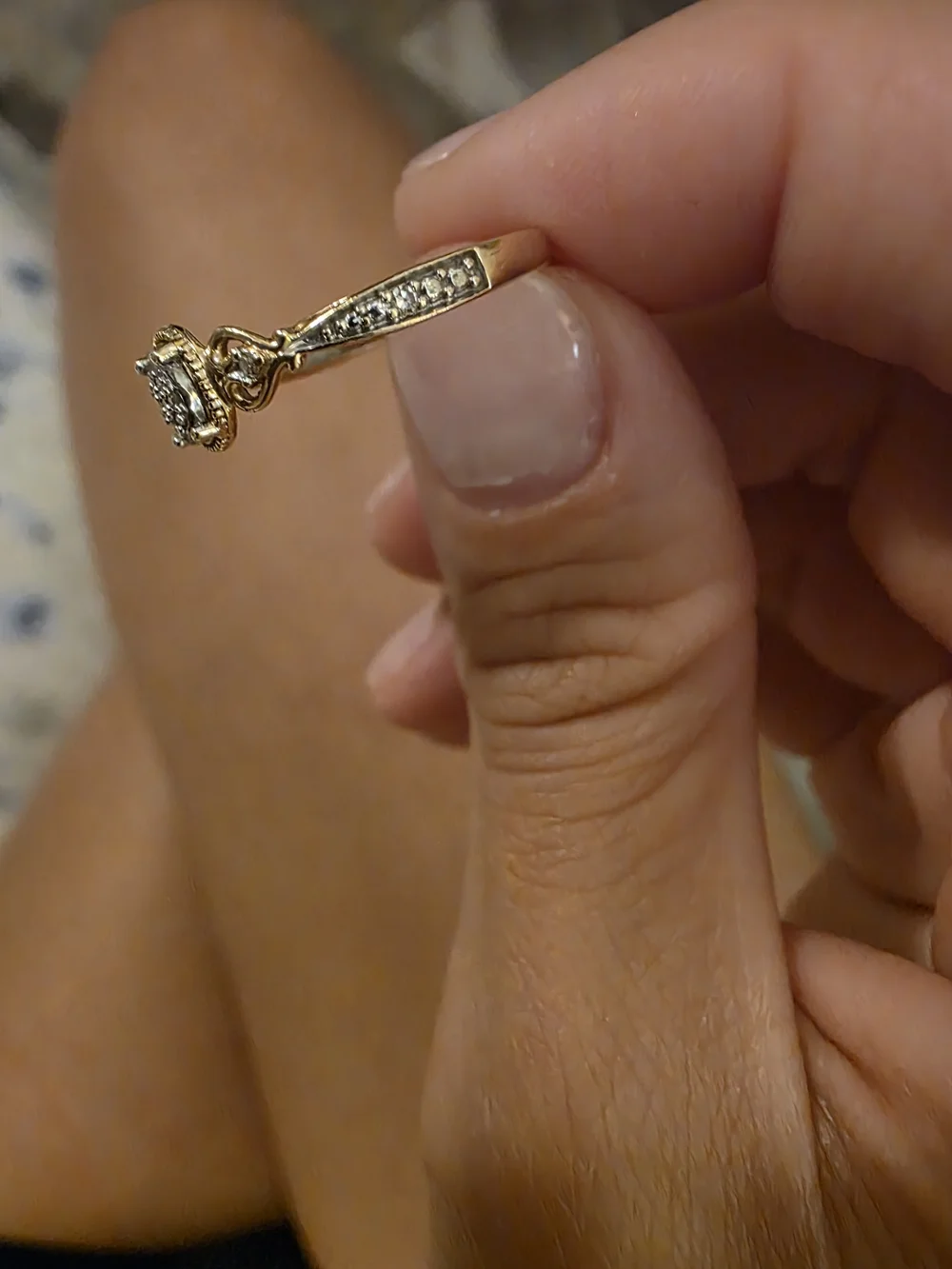 10 K Natural Diamond Engagement/promise ring